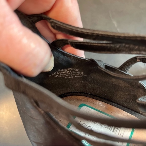 Kelly & Katie sz 9.5 black leather strappy pointy toe heels - Picture 15 of 15